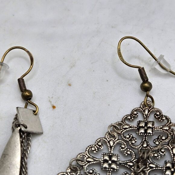 "5/$25" Mismatched Mixed Metal Dangle Earrings Sterling Brass Ear Hooks - Picture 6 of 6